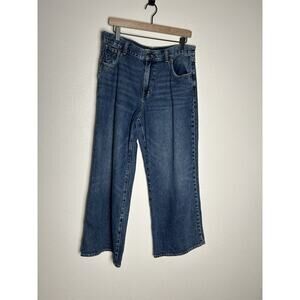 Madewell Superwide Wide Leg Blue Jeans Airy Denim Soft Cotton Petite Size 31P